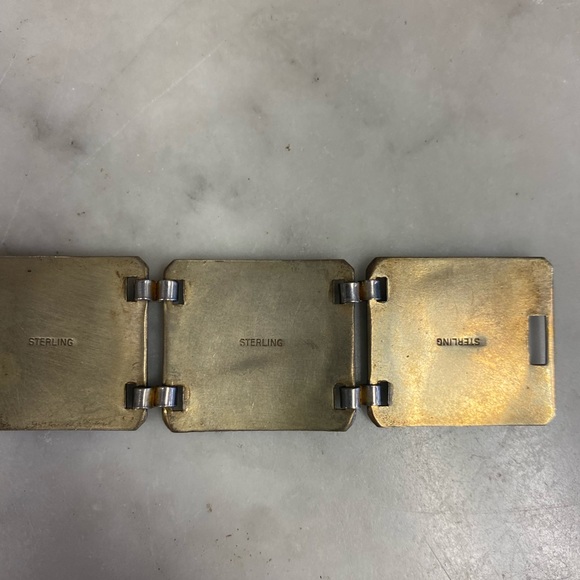 vintage sterling silver floral flower bracelet - Picture 3 of 6